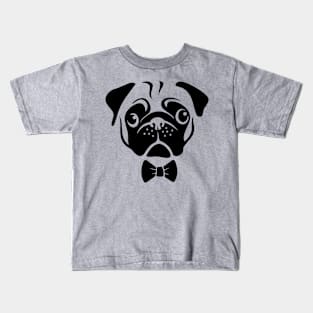 Cute Pug Face and Tie by AiReal Apparel Kids T-Shirt